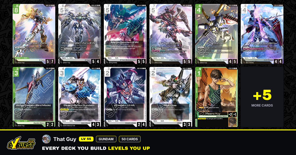 Wing by That Guy | Gundam Card Game Decklist